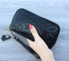 Female Real Cowhide Leather Cosmetic bag Women clutch bag Mobile Phone bag