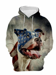 Men's Loose Dog Pattern Hoodie With Pockets Casual Long Sleeve Hooded Sweatshirt