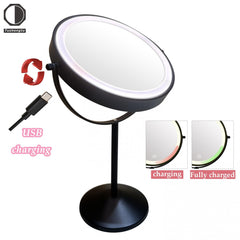 LED Vanity Mirror w/ Lights 10X Magnification Rechargeable Portable Beauty Mir