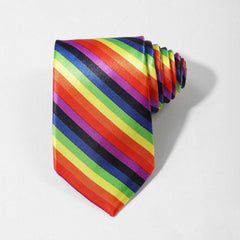 Rainbow Striped Tie for Men's Party
