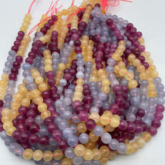 6mm Tricolor Crystal Aquamarine Citrine Pink Tourmaline Bar