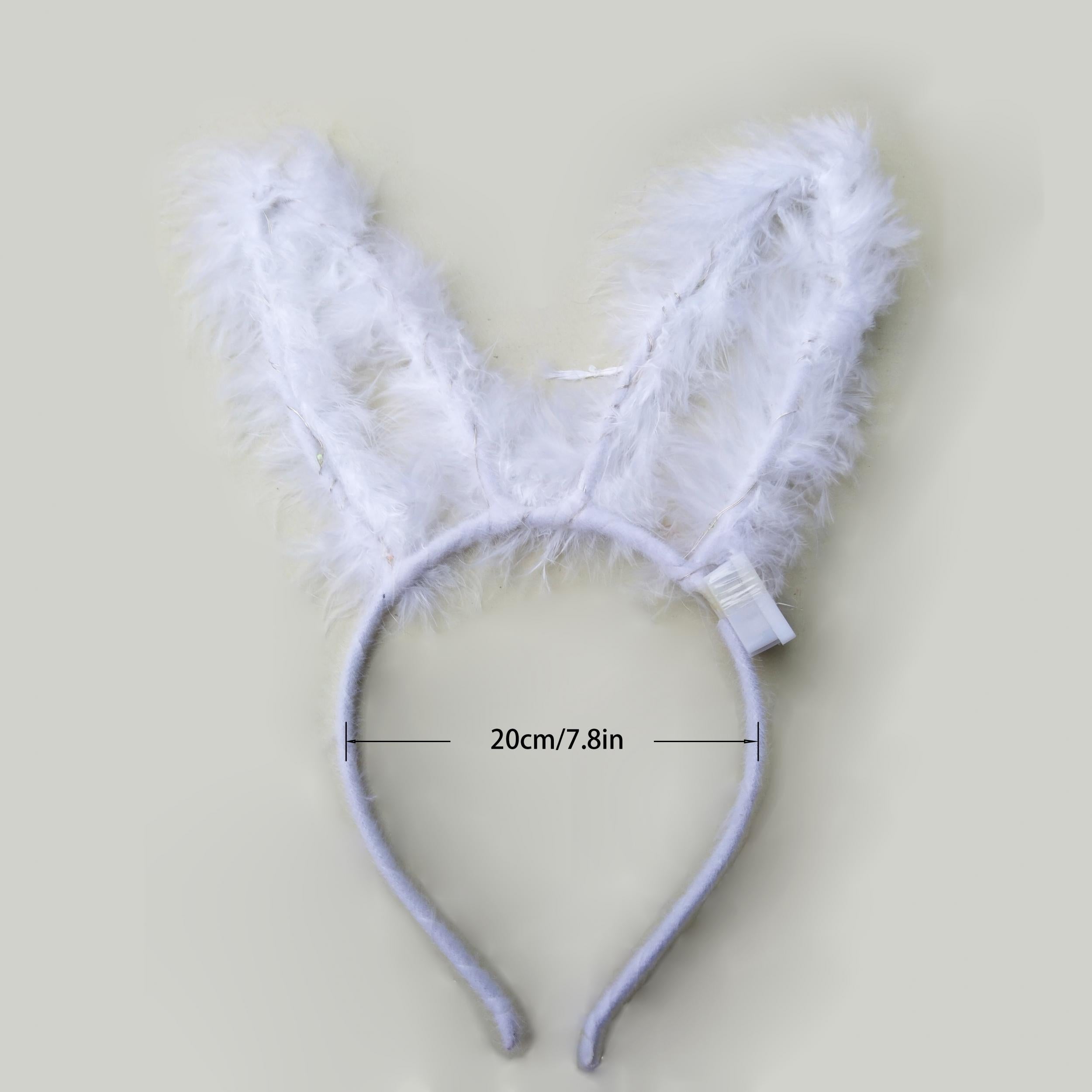 Luminous Feather Headband Halloween Headgear Golden Rabbit Ears Hair Accessories