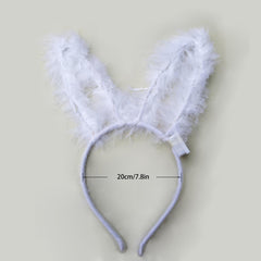 Luminous Feather Headband Halloween Headgear Golden Rabbit Ears Hair Accessories