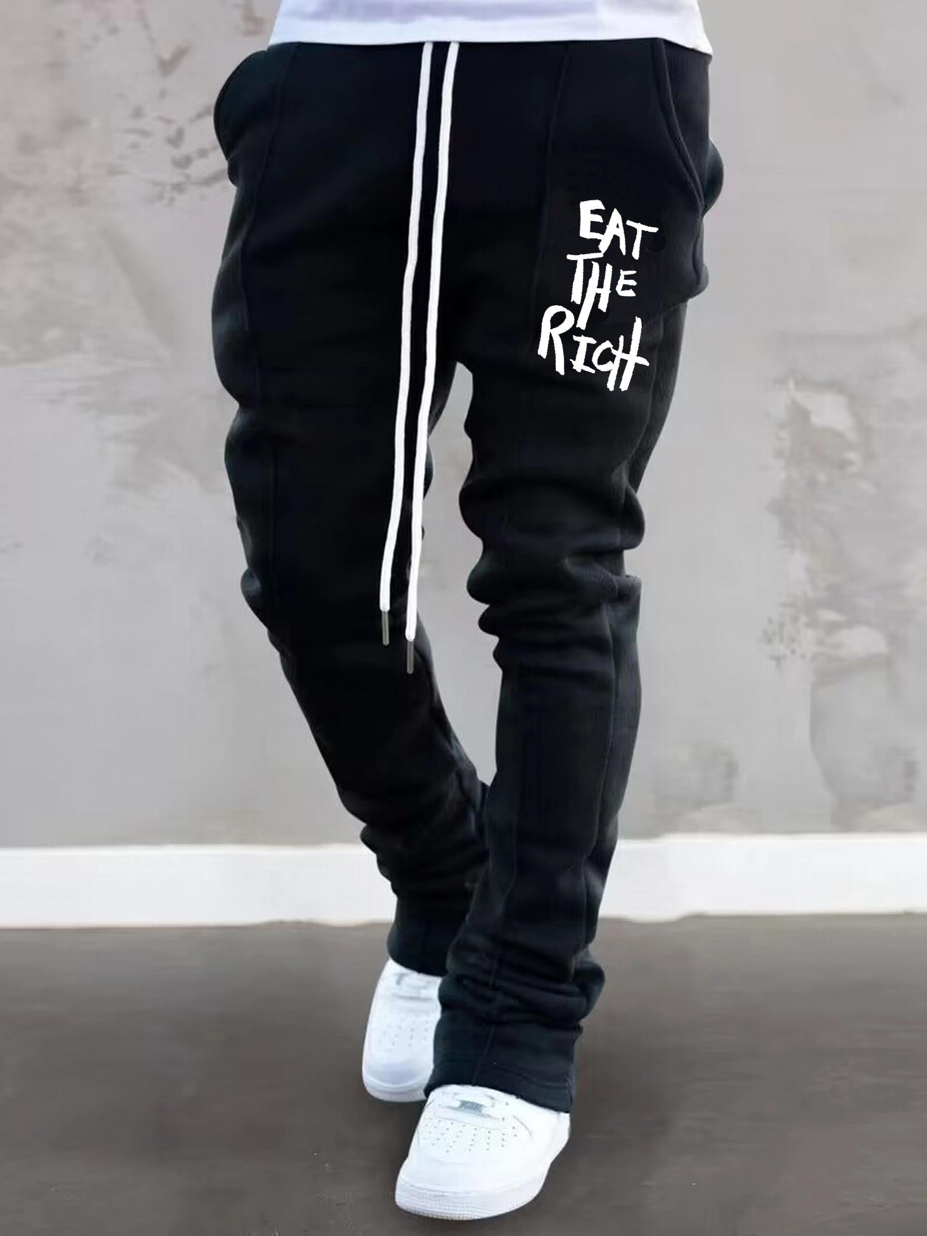Men's Casual Sweatpants V Snake Graphic Elastic Waist