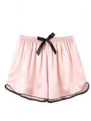 Satin Bow Sleep Shorts Elastic Waistband