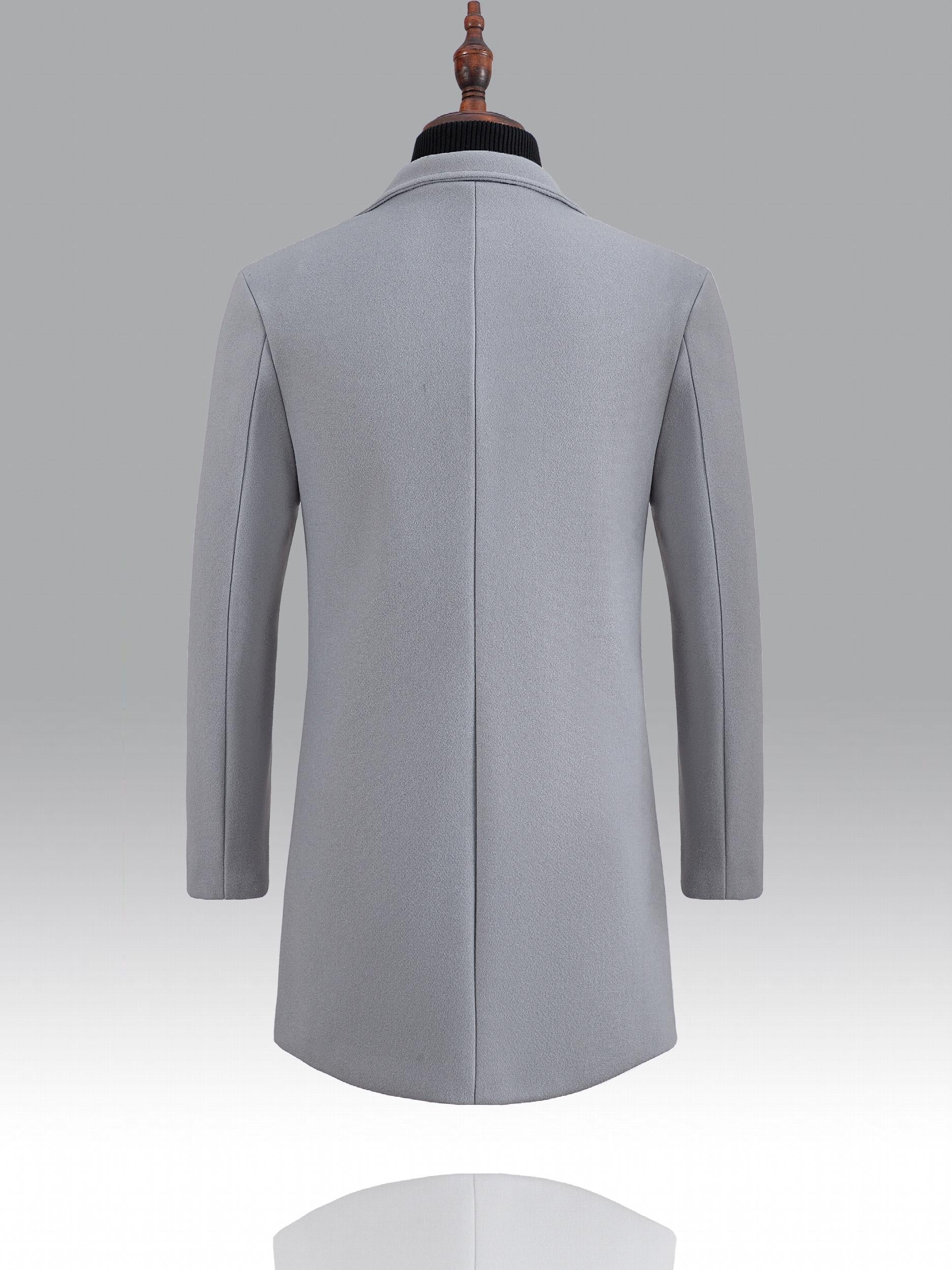 Men's Mid Length Button Up Lapel Coat For Fall Winter Business