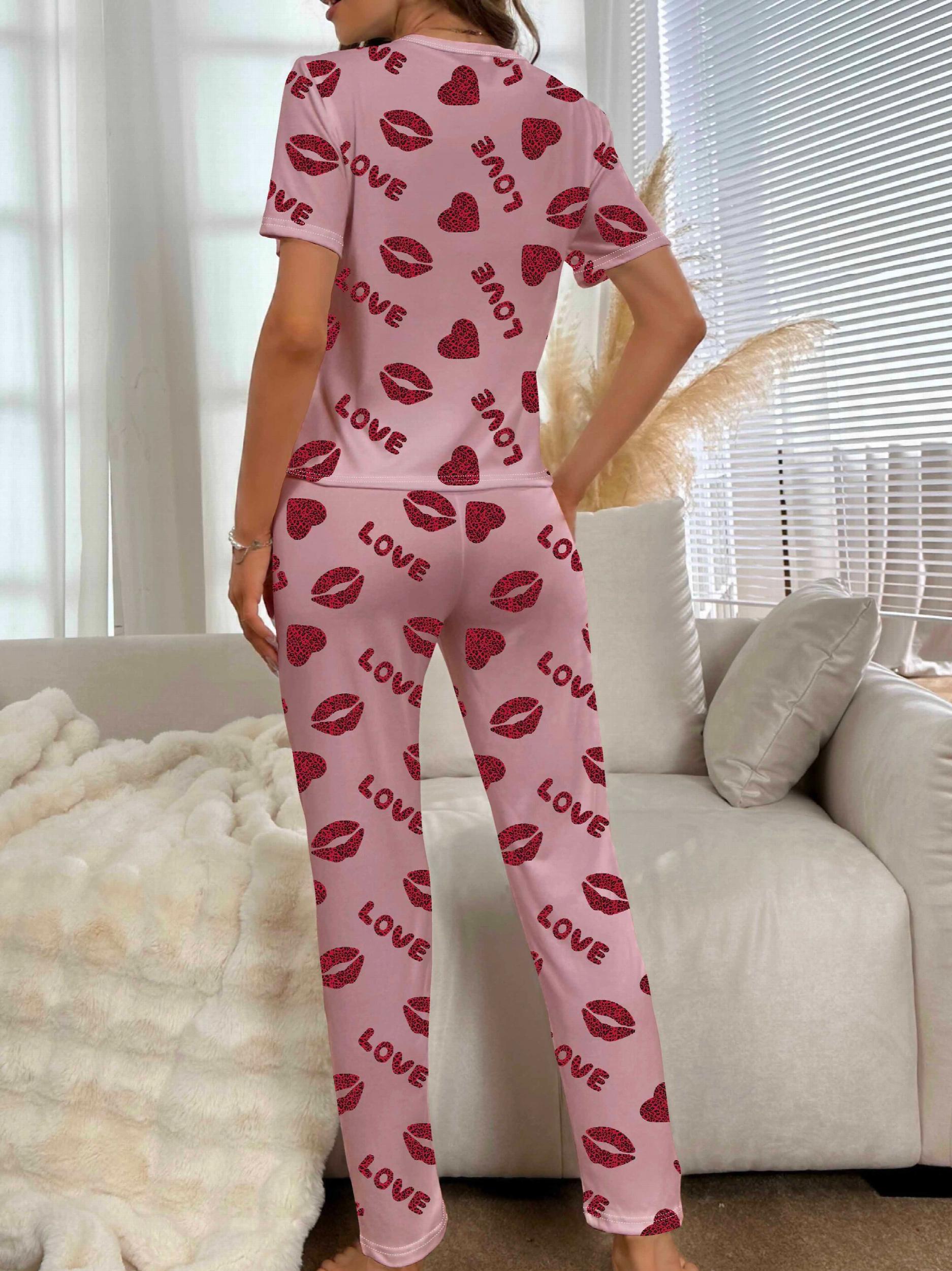 Lips Print Pajamas Set for Women