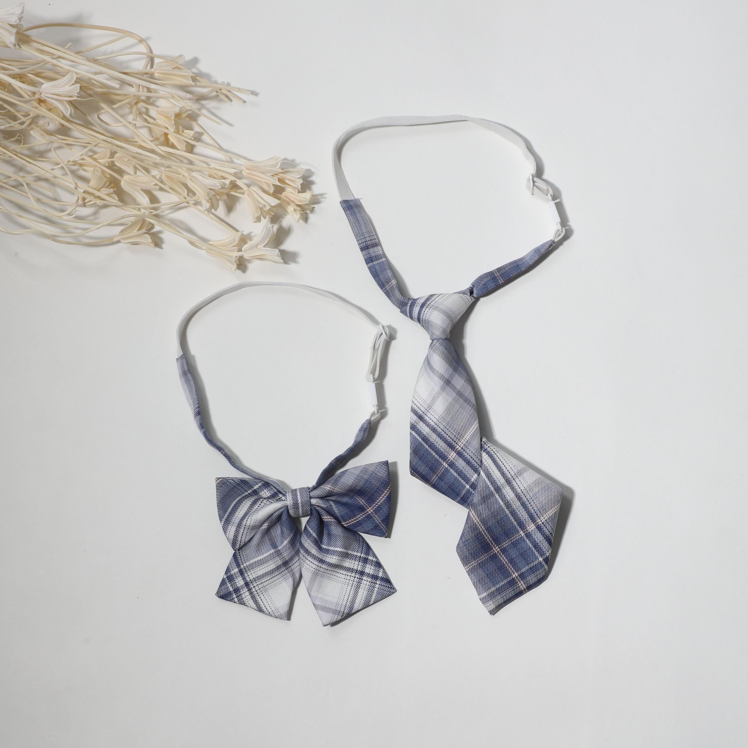 2pcs Striped Bow Tie Classic Neck Tie Casual Pre tied Neckties for Women Men