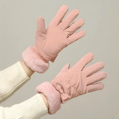 Warm Gloves With Bows - Cozy Winter Handwear