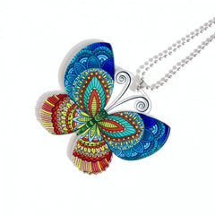 Red Butterfly Print Bohemian Hanging Ornament