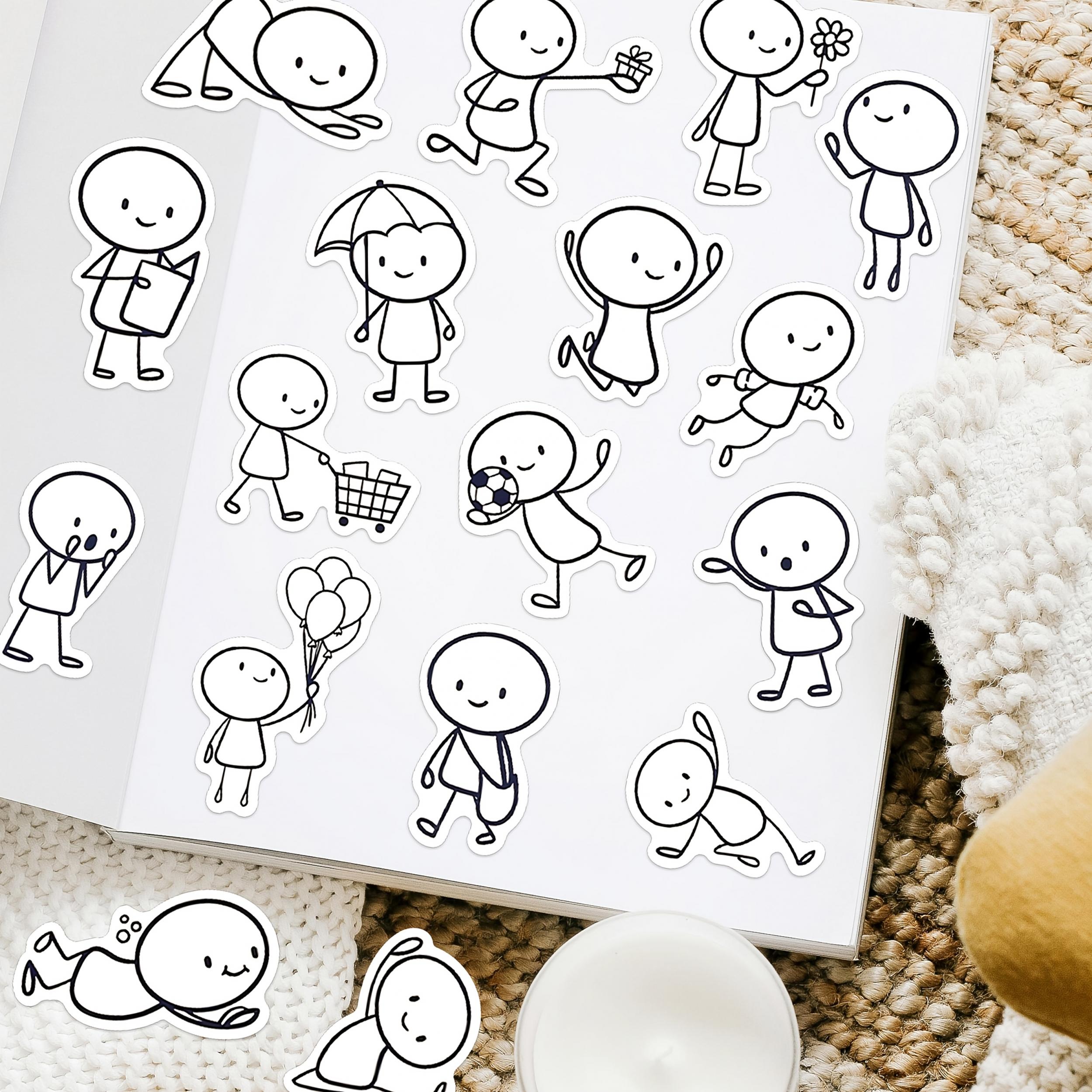 132pcs YWWBLD Cartoon Character Stickers Vibrant Designs for Laptops Phones