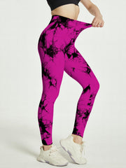 Tie Dye Seamless Sports Leggings Yoga Workout Tight Pants