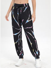 Colorful Print Sports Sweatpants Drawstring Elastic Waist