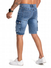 Distressed Denim Shorts Men's Casual Street Style Stretch Denim Shorts