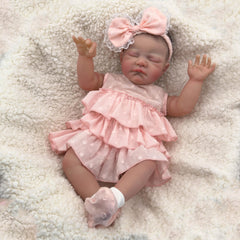 Adorable Reborn Girl Doll 19 Soft Vinyl & Fabric Hand Painted Hair Doll Girl