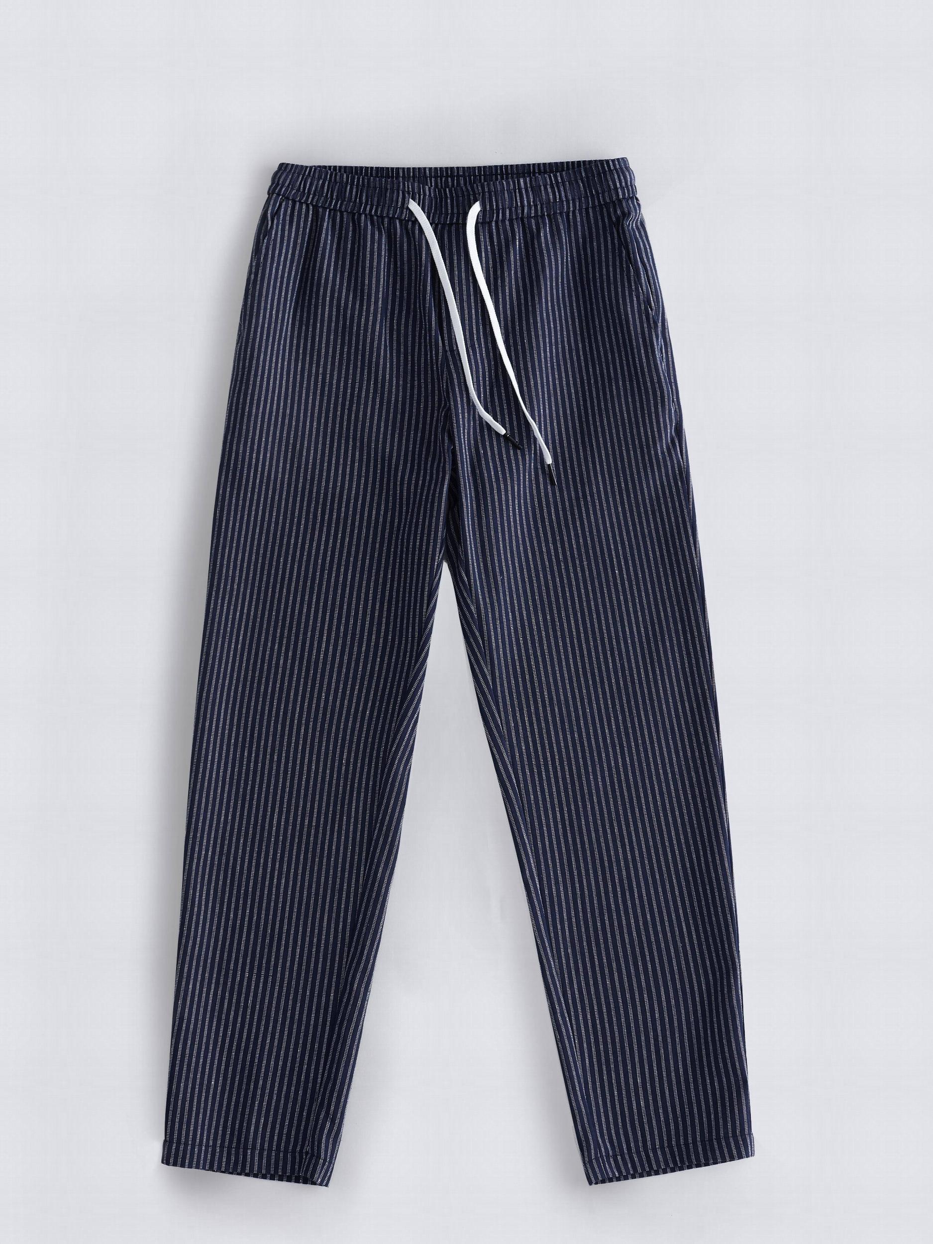 Loose Fit Striped Sweatpants Men's Drawstring Casual Pants