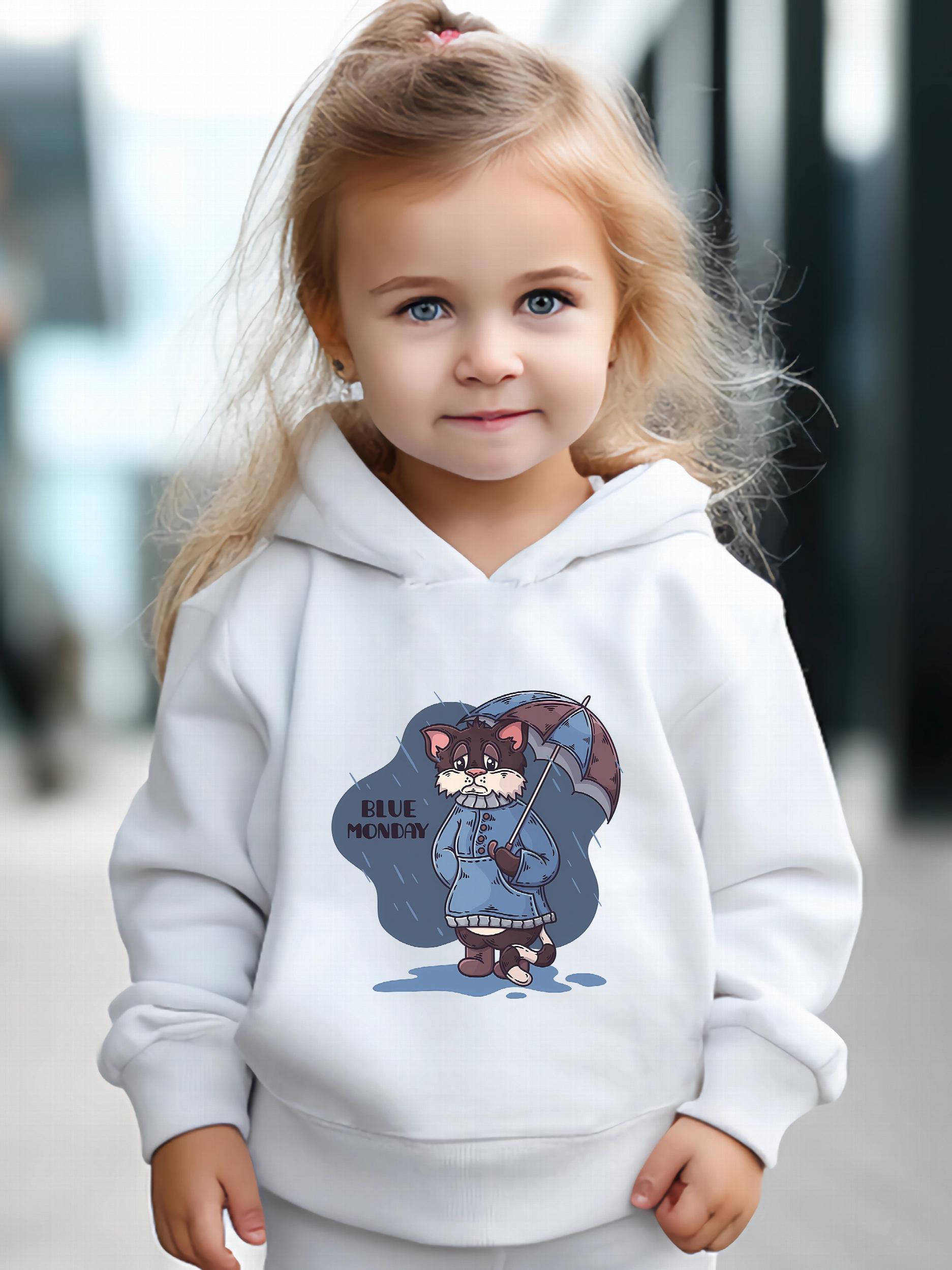 Sorrowful Cat Print 2pcs Girls Outfits For Sports Spring Fall Outdoor Gift
