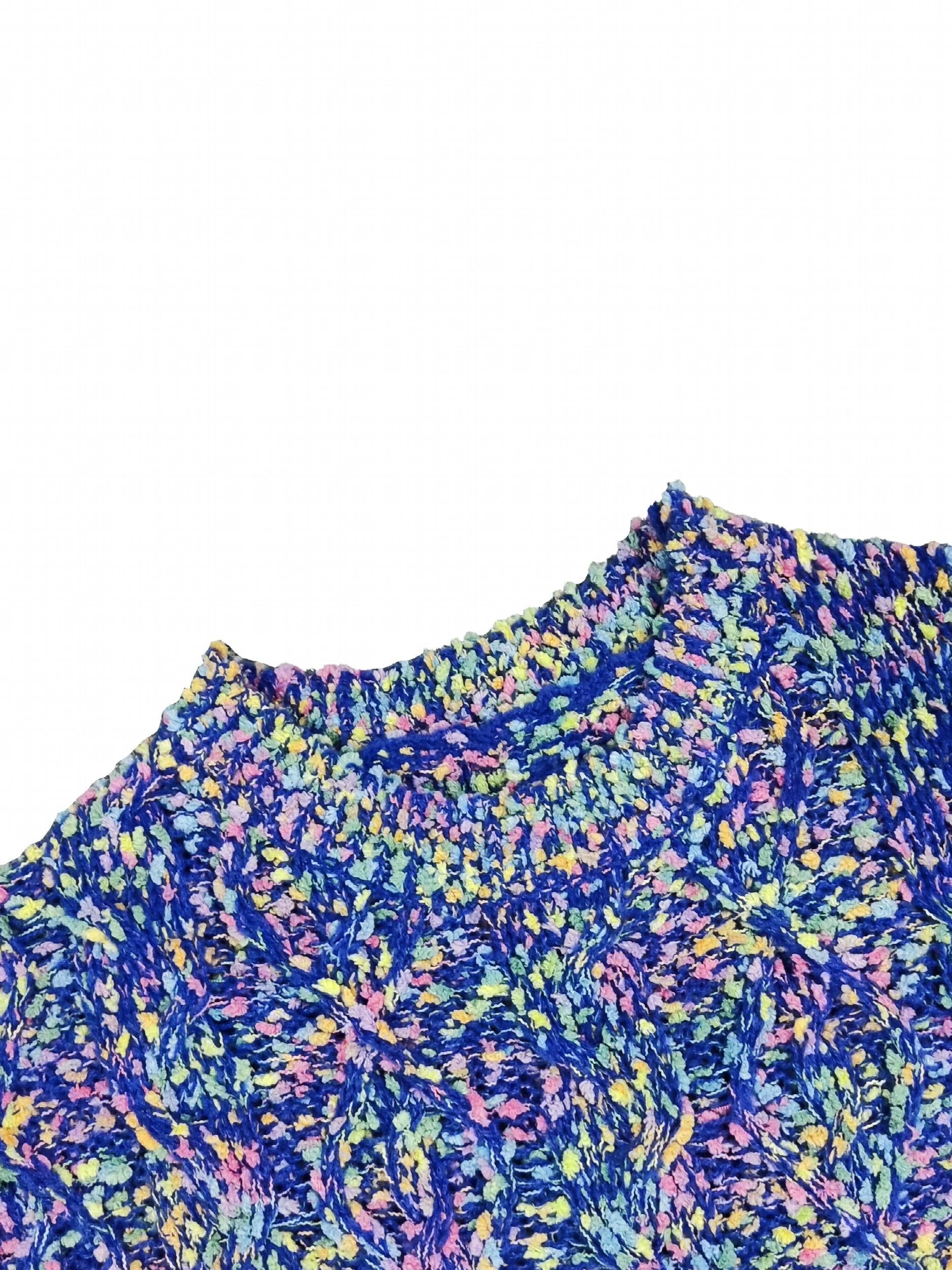 Rainbow Dot Jacquard Sweater Women's Long Sleeve Round Neck Jumper
