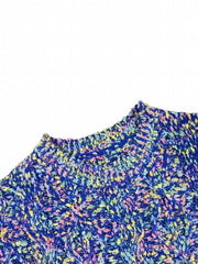 Rainbow Dot Jacquard Sweater Women's Long Sleeve Round Neck Jumper