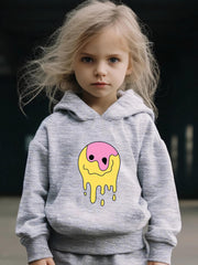 Emoticon Pattern Long Sleeve Hooded Sweatshirt