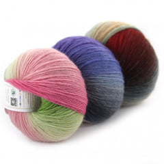 4pcs Dyed Rainbow Yarn 100 Pure Wool For Crochet Knitting 4x50g
