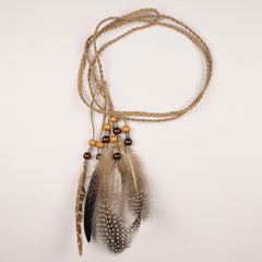Indian Boho Feather Headband With Tassel Elastic Band Headdress