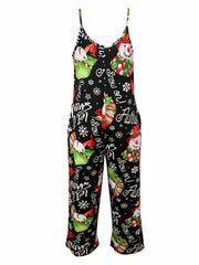 Christmas Casual Jumpsuit Women's Wide Leg Cami Jumpsuit