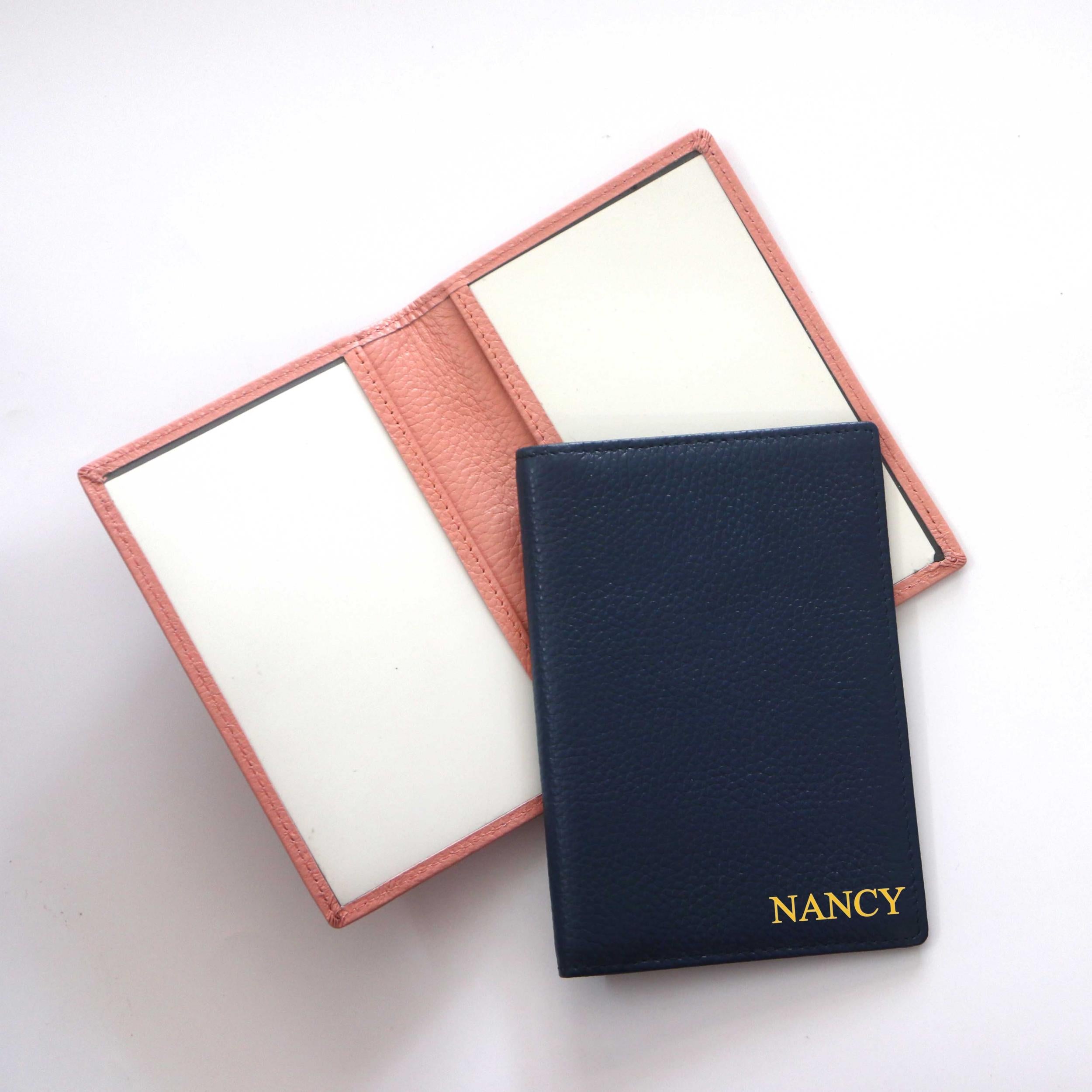 Engrave Letters Leather Passport Cover Name Soft Cowhide Travel Passport Holder