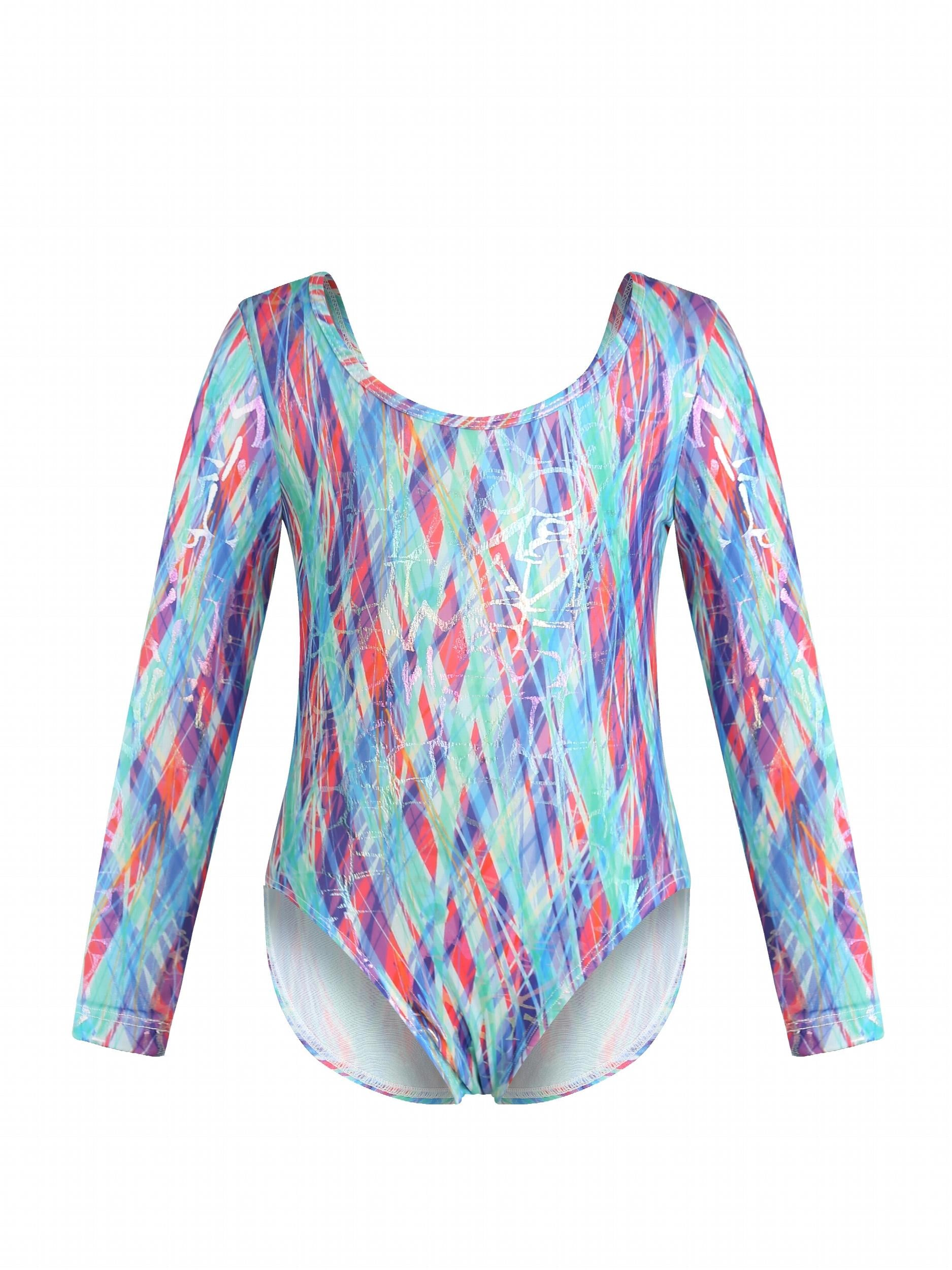 Dreamy Butterfly Tie Dye Gymnastics Suit Long Sleeve