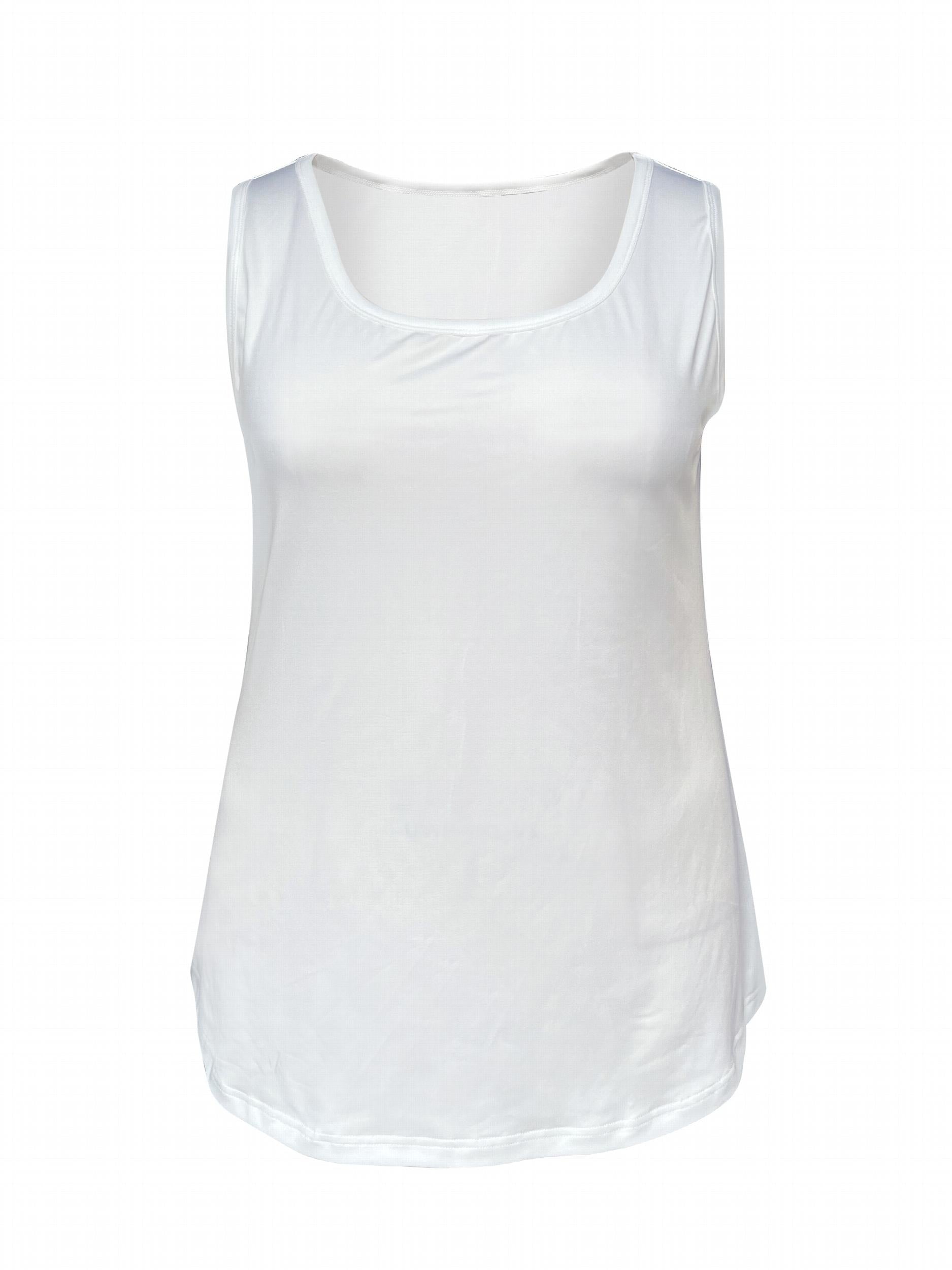 Casual Tank Top Women's Plus Plain Scoop Neck Slight Stretch