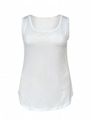 Casual Tank Top Women's Plus Plain Scoop Neck Slight Stretch