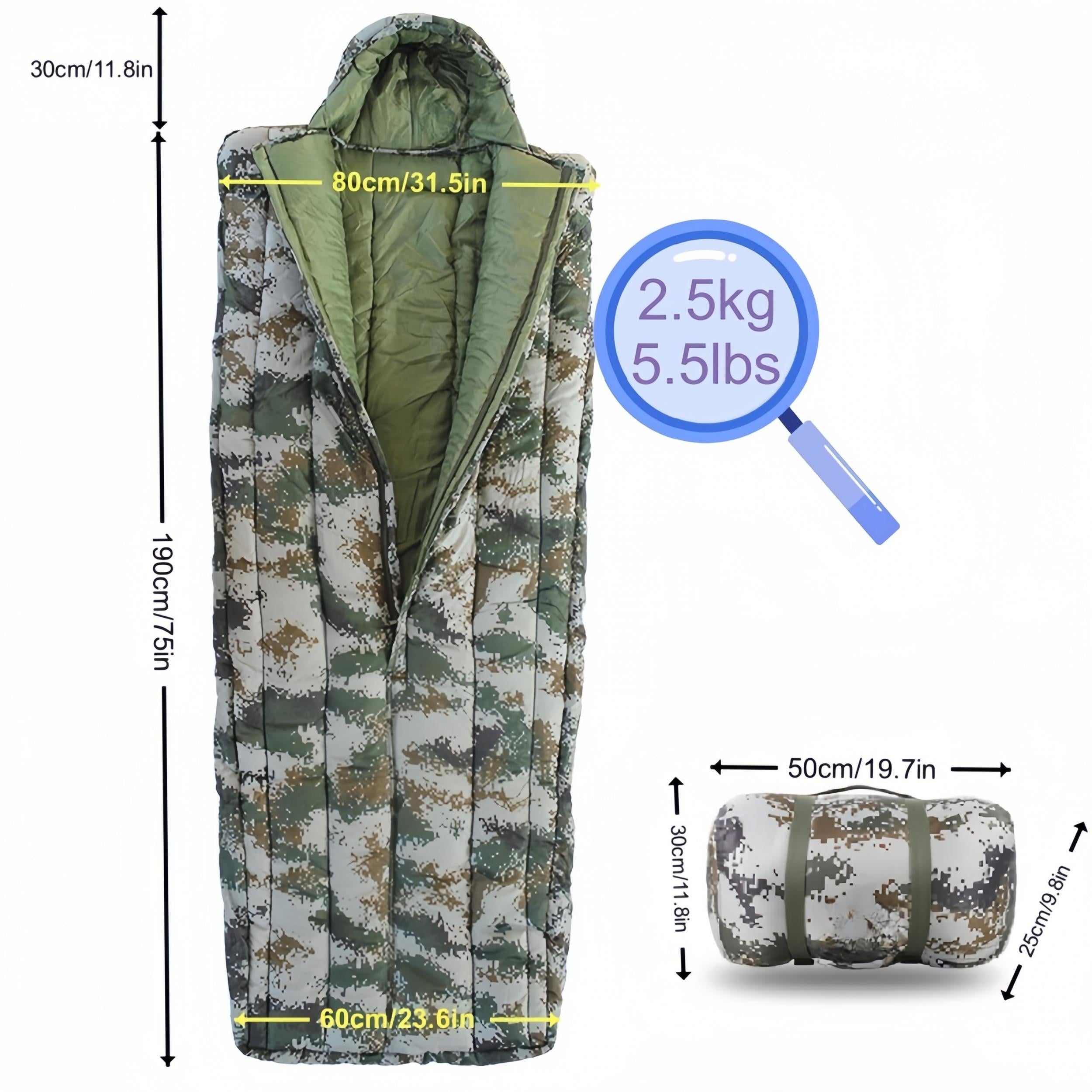 Camouflage Sleeping Bag Thickened Warm Outdoor Sleeping Bag