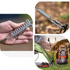 2pcs Stainless Steel Spring Wind Rope Buckle for Sunshade and Camping Gear