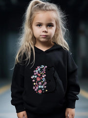 Flower Hedgehog Print 2pcs Girls Outfits For Sports Spring Fall
