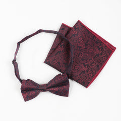 Cashew Pattern Bow Tie & Necktie Set for Men