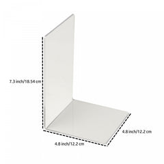 Acrylic Bookends Clear 8 pcs Stopper for Books Movies CDs Bedroom Library Office