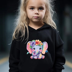 Sweet Flower Elephant Print 2pcs Girls Outfits For Sports