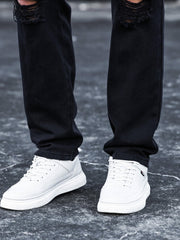 Men's Slim Fit Ripped Jeans Casual Street Style Distressed Denim Pants
