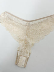 Floral Lace Thongs Sexy Semi sheer Scallop Trim Panties