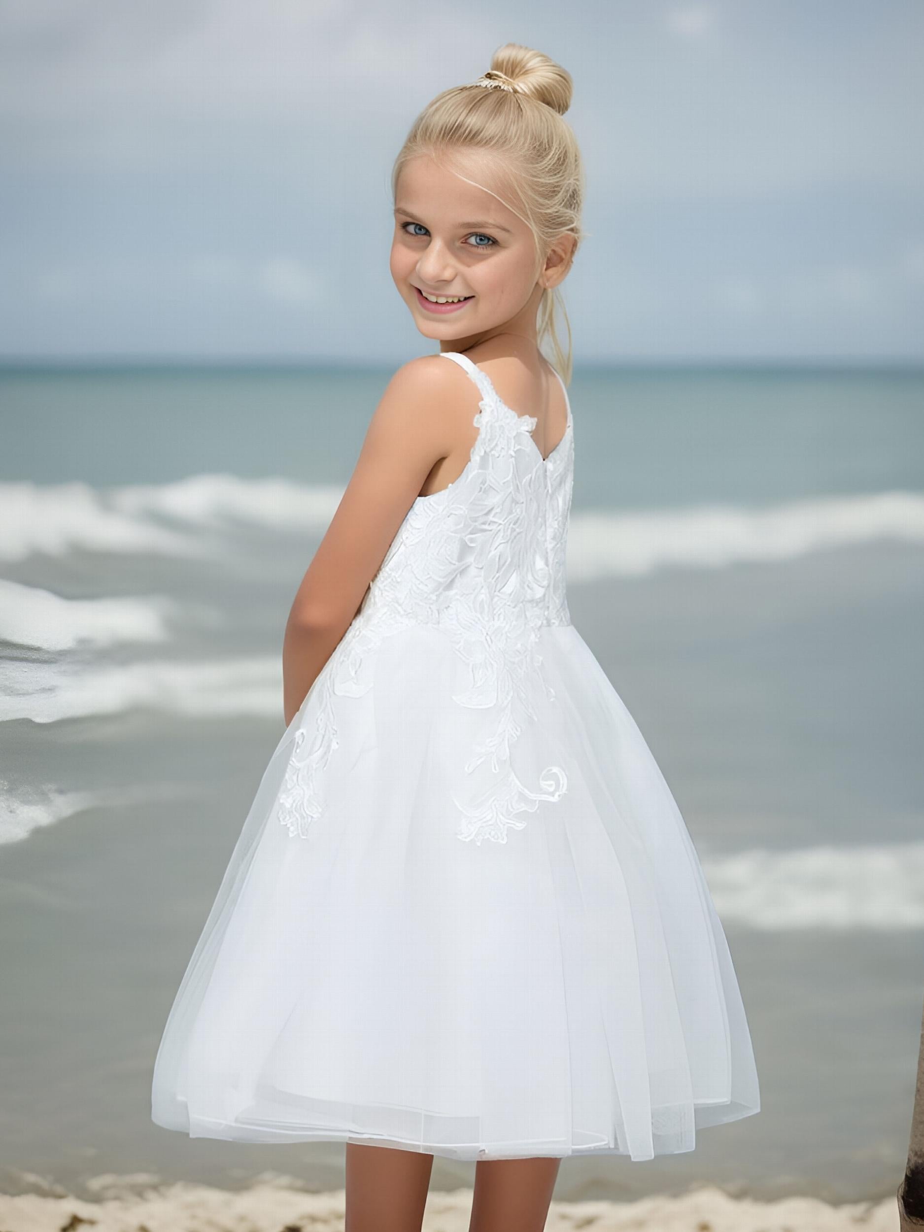 Girls' Lace Suspender Mesh Tutu Dress