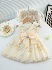 Mesh Princess Dress Embroidered Summer Puffy Cami Dress