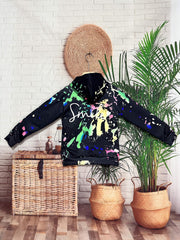 Tie Dye Graffiti Hoodies Girls Comfy Hooded Pullover Spring Fall