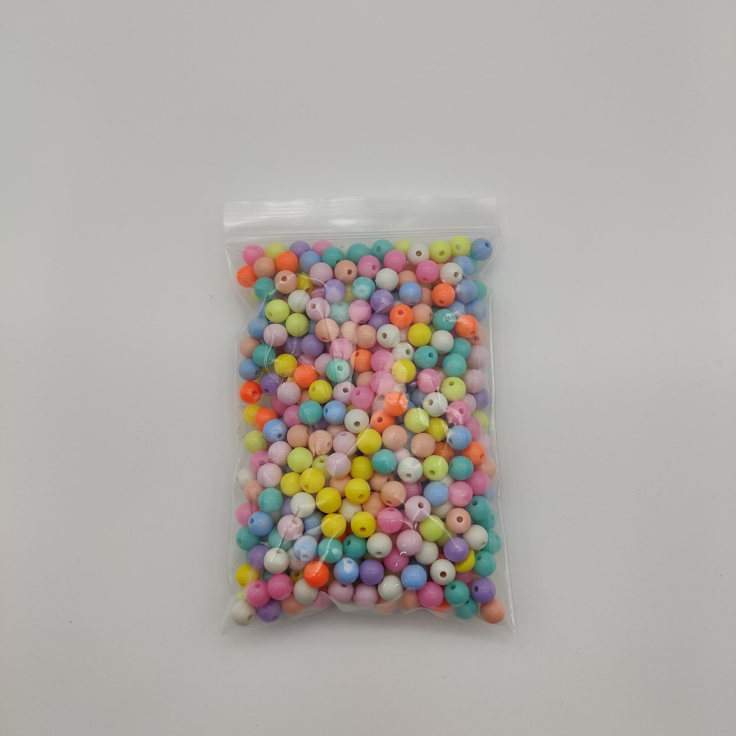 Acrylic Candy Color Beads with Bright Surfaces