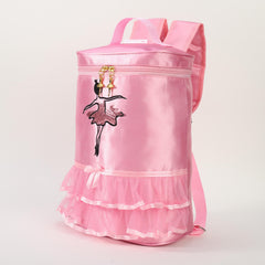 Ballet Girl Decor School Bag Zipper Bucket Bag for Girls