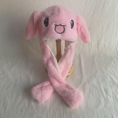 Rabbit Plush Hat Cartoon Ears Animal Hat Ear Warmer - Funny Rabbit Jumping