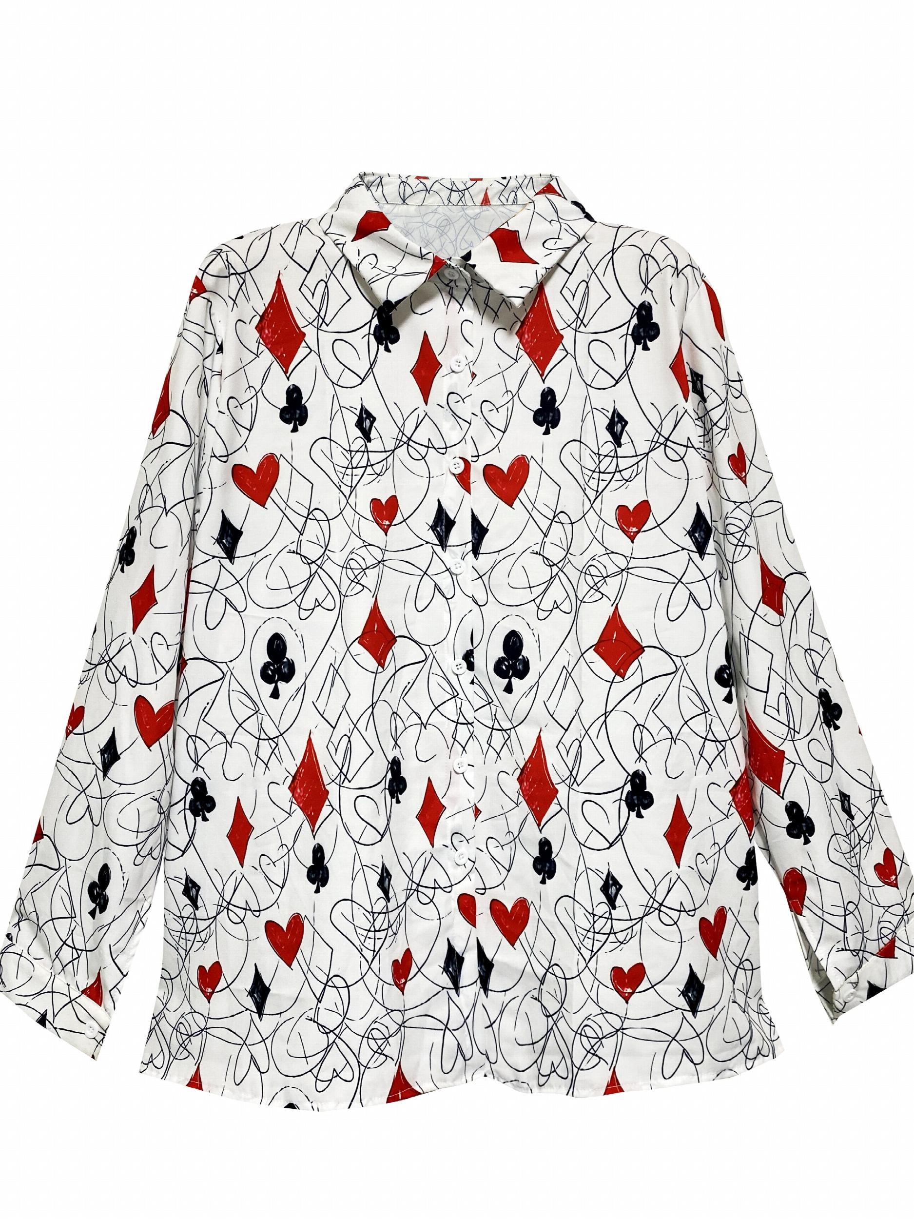 Graffiti Print Button Up Collar Shirt