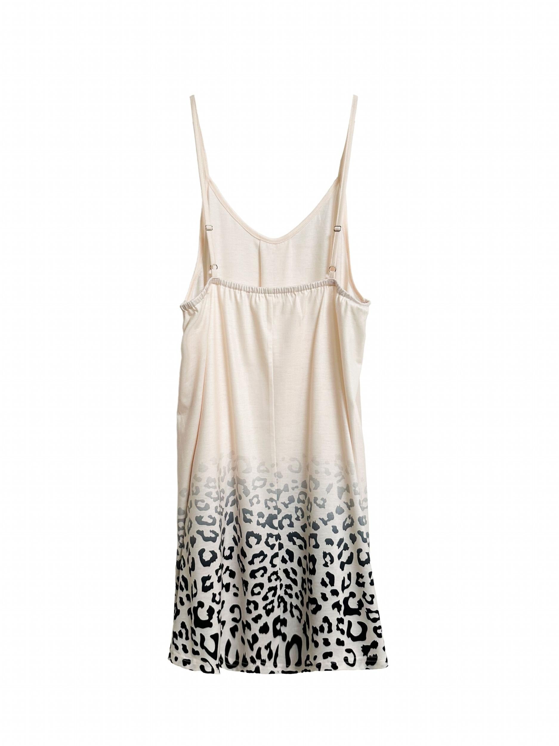 Leopard Print V Neck Cami Sleep Dress