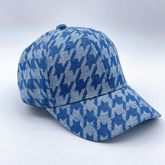 Houndstooth Baseball Cap Distressed Dad Hat Hip Hop Sun Hat