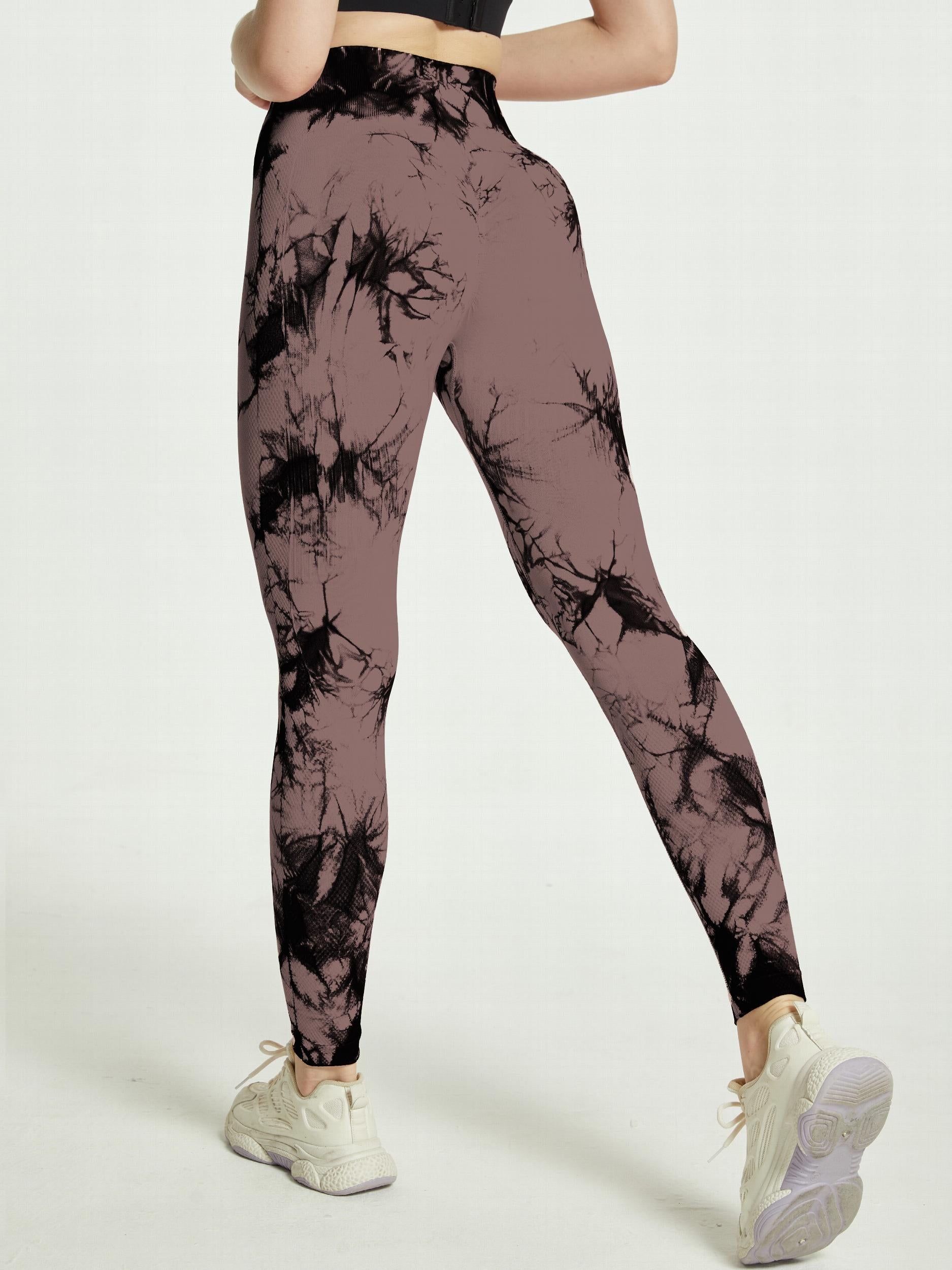 High Waist Tie Dye Leggings Seamless Workout Pants Elastic Gym Running Yoga