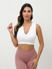 Women's V-neck Crop Tank Top Yoga Bra